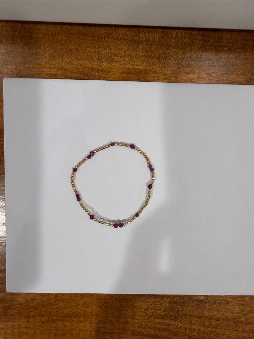 Enewton Ruby & Gold Filled Stretch Bracelet